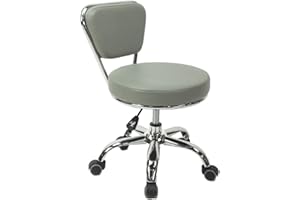 MAYAKOBA Dayton Garage Rolling Seat (Storm Gray) Pneumatic, Short Stool with Adjustable Height 13"-15", Perfect for Garage Mechanic, Home Gardening, Factory Technician Task