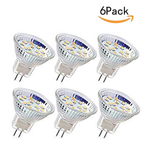 CTKcom 2W MR11 GU4 LED Bulbs(6 Pack)- LED Flood Light Bulb 12V AC/DC SMD2835 12-LEDs 20-25W Halogen Bulbs Equivalent 3000K Warm White LED Spot Light Bulb for Home Landscape Track Lighting,Pack of 6