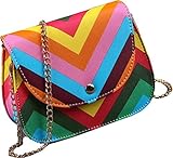 Buenocn Women Multicolored Summer Handbag Rainbow Mini Shoulder Bag SHY1073