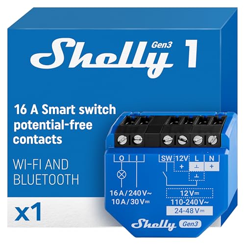 1 Gen3 - Interrupteur connecté Wi-Fi et Matter à contacts secs, 1 canal - 16A, Commande à distance éclairage par app, Compatible Alexa, Apple Homekit et Google Home, Aucun Hub Requis - Lot de 2