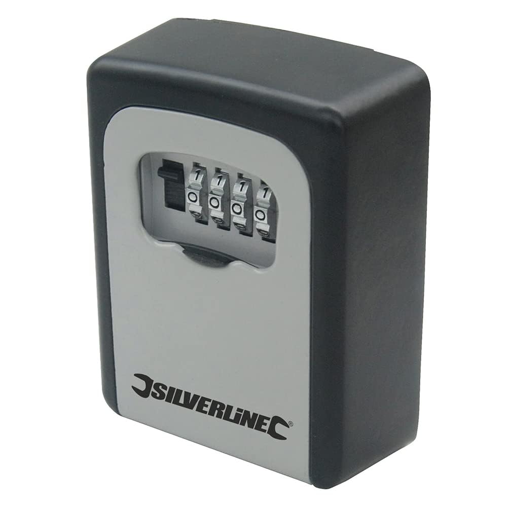 Silverline 309218 Key Safe Wall-Mounted, Black, 121 x 83 x 40 mm