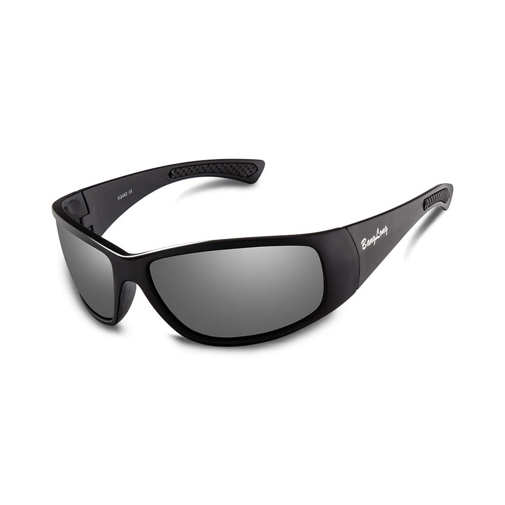 BangLong Sports Sunglasses Polarized Cycling Glasses UV400 Protection TR90 Unbreakable Ultra-light Frames Suitable for Cycling, Running, Fishing, Golf