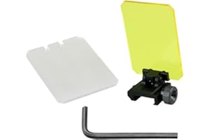 HooGou 3mm Thick Optic Scope Foldable Lens Shield Protector Fit 20mm Rail Mount for Aim Sports Reflex Sight Slider Cover Rifle Airsoft Tactical Red Dot and Wrench