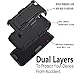 Star Armor Holster Cases Compatible for iPhone 4, iPhone 4S, Dual Layers Kickstand Phone Cover with [Premium HD Screen Protector Included] and Locking Belt Clip (Black)
