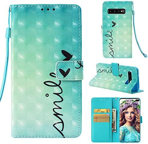 Macoku Galaxy S10 Plus Case, 3D Pattern Wallet Full Body Shockproof Folio Case PU Leather Flip Cover with Card Slot Fit with Samsung Galaxy S10+/S10 Plus 6.4 inch 2019