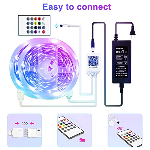 Gupup Bluetooth LED Strip Lights 100 ft,Color Changing LED Lights for