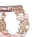Ritastar for Fitbit Versa Bands Bracelets for Women Handmade Elastic Beaded Jewelry Replacement Strap Accessories with Rhinestones Pearls for Sport Fitbit Versa Lite Smart Watch Rose Gold