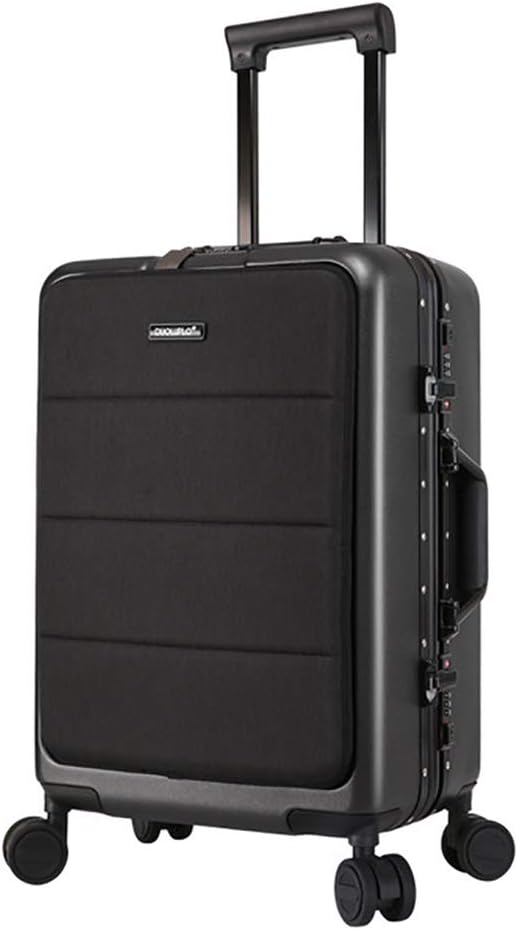 GWCASA Ultra-light business boarding, silent waterproof portable trolley case, with TSA combination lock and 4 double row universal wheel lock boxes, unisex luggage suitcase-buckle7-18in