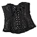 819 Women Lace up Back Sexy Floral Corset for Women Lingerie Bustier Top Plus Size 7X-Large Black