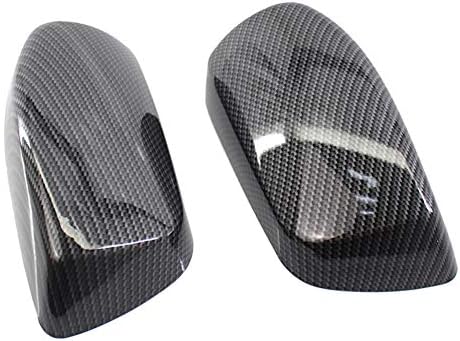 Soulitem 1Pair L+R Carbon Fiber Look Side Mirror Cap Housing Cover for BMW E60 E61 E63 E64 04-07