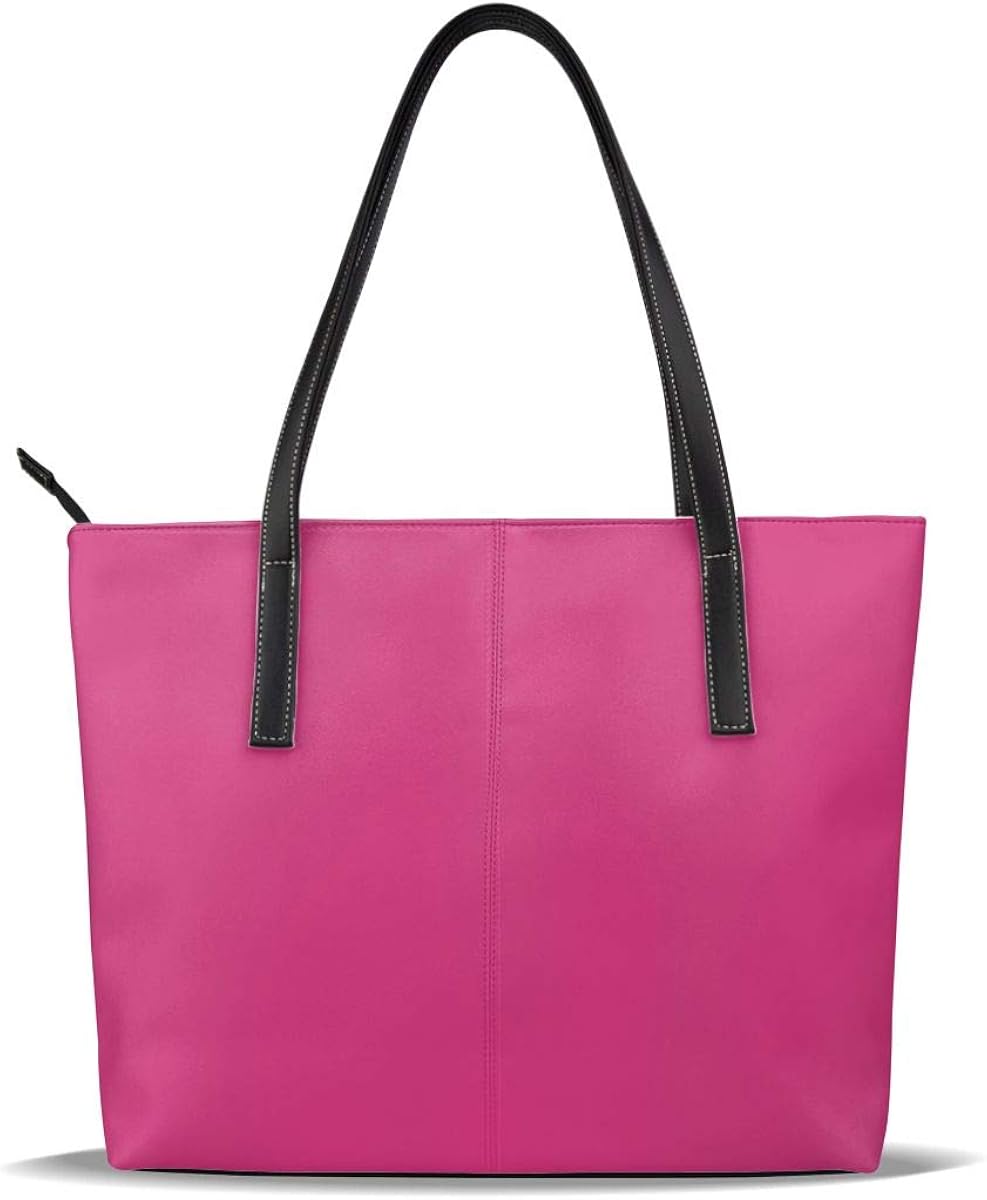 Fuchsia Pink Solid Color Collection Handbags,Fashion