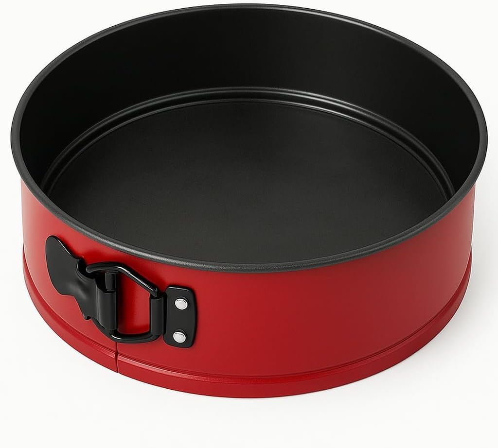 MGE - 24 cm Springform Cake Tin with Removable Base - Round Non-Stick Baking Tin in Durable Carbon Steel - Perfect for Cheesecakes, Tarts, Quiches and Cakes