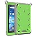Poetic Fire 7 2015 Case, Revolution [Premium Rugged][Shock Absorption & Dust Resistant] Complete Protection Hybrid Case w/Built-in Screen Protector for Amazon Fire 7 5th Gen (2015) Green/Gray