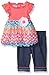Little Lass Baby Girls' 2 Piece Chiffon Bubble Hem Top and Denim Capri Pant Set