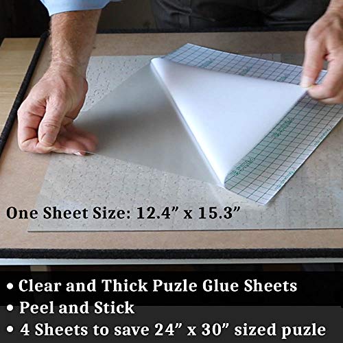 Extra Large Clear Puzzle Glue Sheets Puzzle Saver Peel and Stick