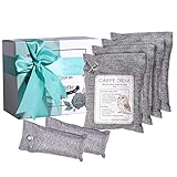 Carpe Diem Bamboo Charcoal Air Purifying Bag (6 Pack) 4-Large 2-Standard Breathe Green Charcoal Bags, Nature Activated Charcoal Odor Eliminators for Home, Car/Shoe/Pet Odor Eliminator | Prime Package