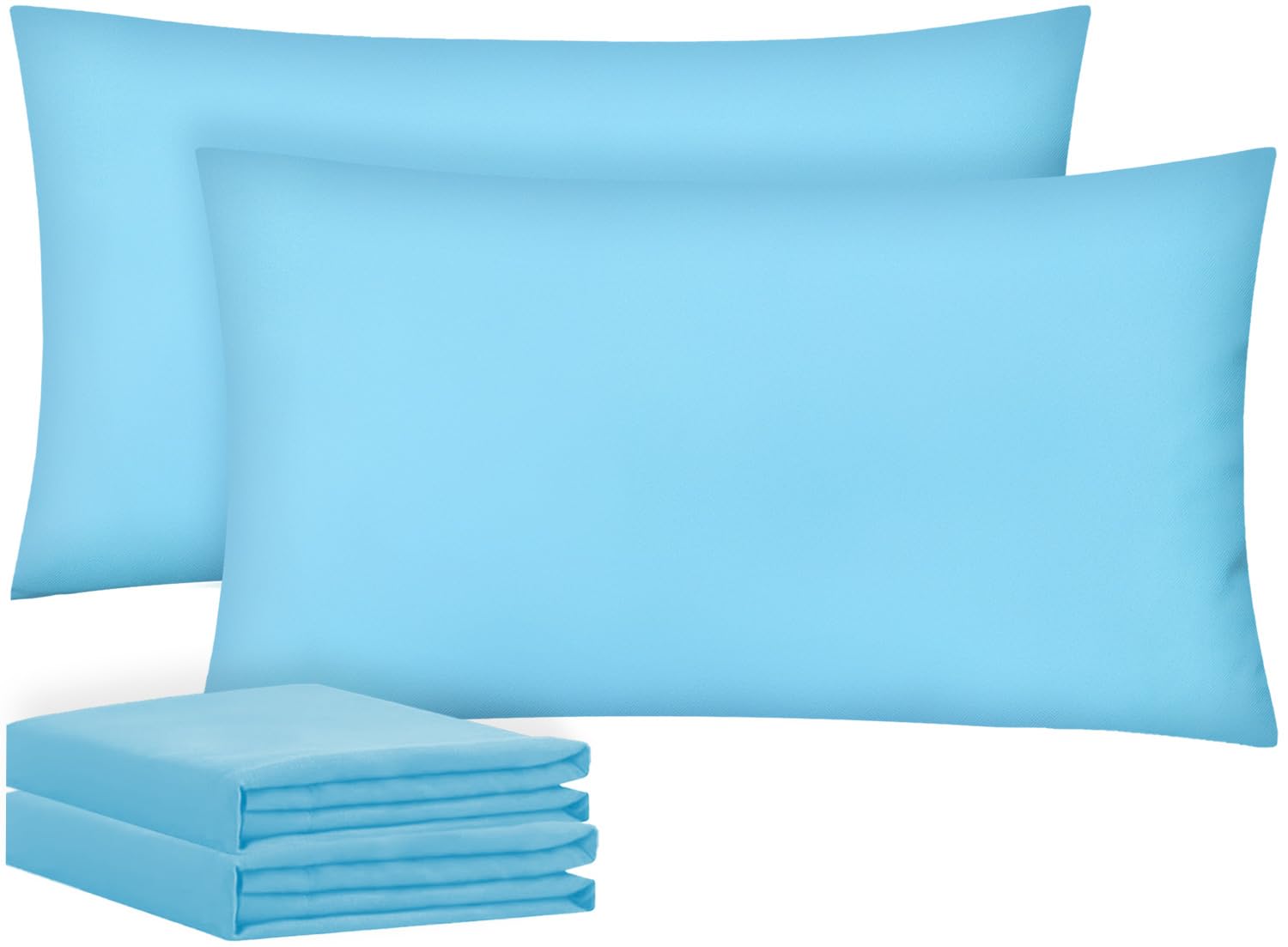 Acrali Home Pillow Cases 2 Pack - Standard Size 50x75 cm, 1800 Super Soft and Cozy Premium Microfiber Pillow Covers with Envelope Closure - Breathable, Wrinkle Free, Fade & Stain Resistant - Sky Blue