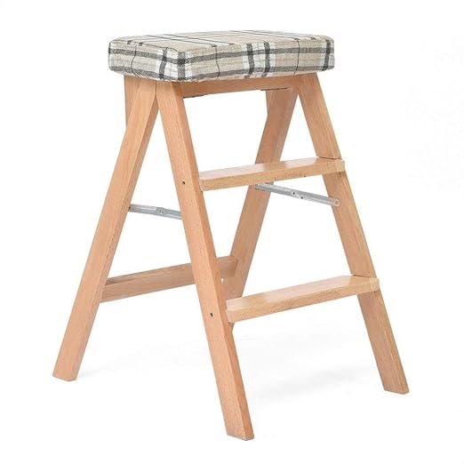 ANXWA Escalera Plegable Taburete De Madera Cocina Taburete Alto ...