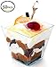Square Mini Dessert Cup - 2 Ounce - Durable Crystal Clear Plastic - 50 Count - Ideal for Desserts, Appetizers, Entrees, Puddings, Mousse and More!