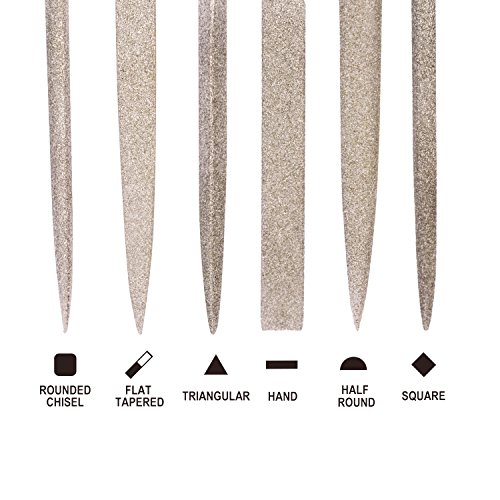 JinFeng Diamond Needle File Set(6 pcs 170 Grit Precision Steel File) Hand Metal Tools