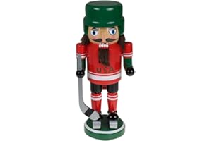 Clever Creations Hockey Player 9 Inch Traditional Wooden Nutcracker, Festive Christmas Décor for Shelves and Tables