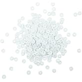 FAZHBARY 6 MM White Sequins Bulk Small Loose Cupped Sequins Spangles for Sewing Craft DIY Embroidery Applique, About 4200 Pieces