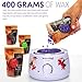 Wax Warmer (Heater) Hair Removal Kit The Greatest Value For The Money with 4 Packs of Hard Wax Beans (Beads), 10 Wooden Spatulas