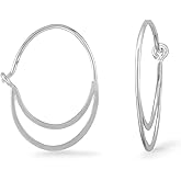 Boma Jewelry Sterling Silver Open Crescent Hoop Earrings