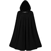 KNELOR Unisex Medieval Hooded Cloak, Mens Womens Renaissance Cape Robe with Hood for Knight Halloween Cosplay Costume
