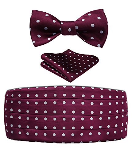 Men s polka dots silk cummerbund & self bowtie &…