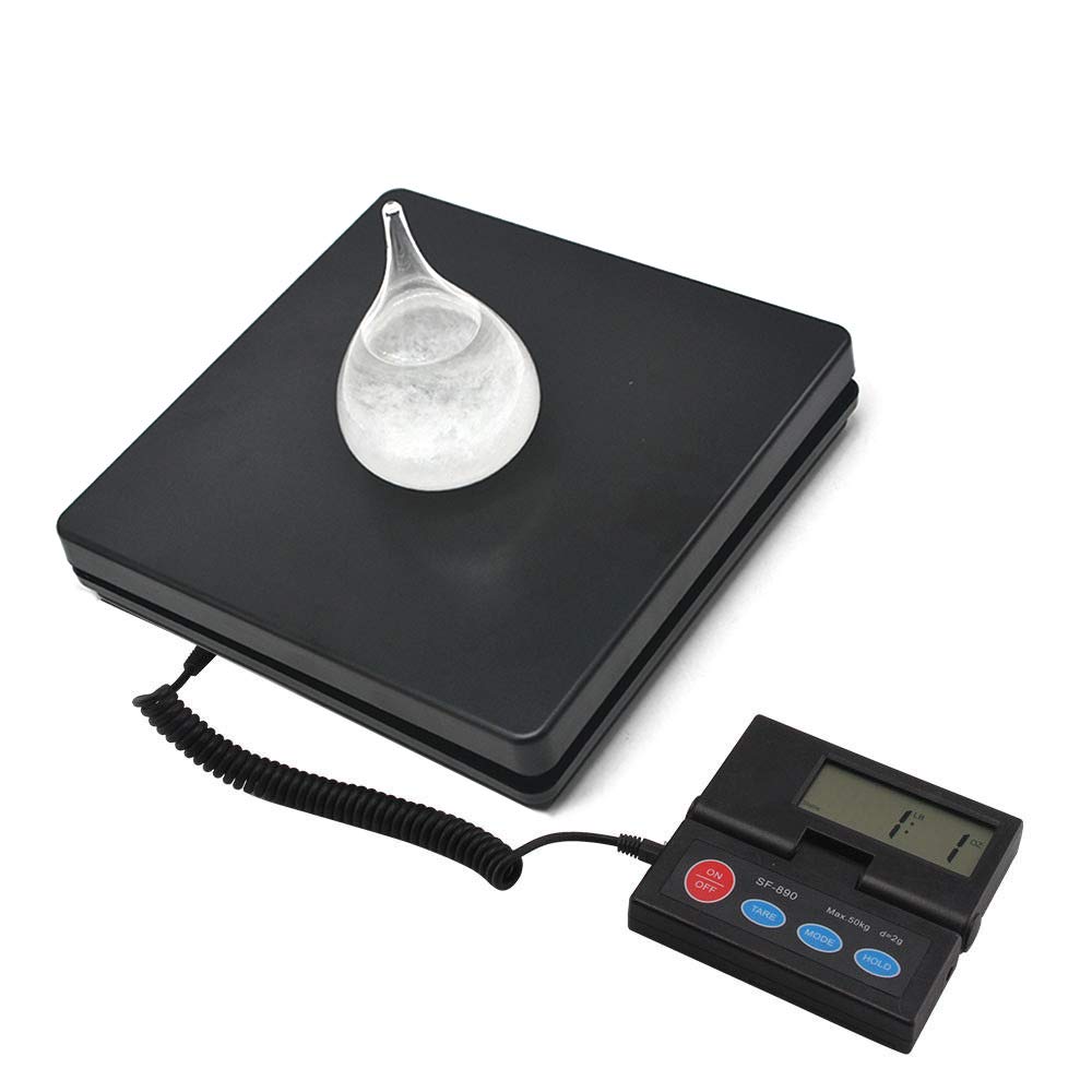 Digital Electric Heavy Duty Large Capacity Weighing Platform Scale for Postal Industrial Commercial Shop Kitchen Letter Parcels Luggage Scales Black 50KG 110lb