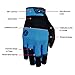 KUPEERS Cycling Gloves Touch Screen Cycling Gloves Road Racing Bicycle Gloves Windproof Cycling Gel Pad Riding Gloves Velcro Design Unisex Cycling Gloves(Black&Blue)