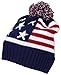 Best Winter Hats Adult American Flag Cuffed Knit Beanie W/Pom Pom (One Size)