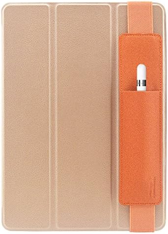 Take Ao Slim Apple Pencil Holder- Premium PU Leather Elastic Pencil Pocket Sleeve Pouch Compatible with iPad Pro 9.7inch iPad 10.5Cases,(Hold Two Pencils) (Orange)