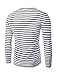 uxcell Men's Striped T Shirt Crew Neck Long Sleeve Casual Cotton Pullover Tee Top Black and White 44