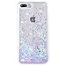 7 Plus Case, Caka 7 Plus Glitter Case Flowing Liquid Floating Luxury Bling Glitter Sparkle Case for 7 Plus 8 Plus (Pink Blue)