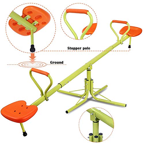 Saturnpower Seesaw for Kids Outdoor Teeter Totter ,Home Seesaw Playground Equipment Set, 360Â°Swivel Rotating, Spinning Toys for Kids Age 4-10,Educational Toys for Children
