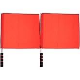 Kisangel Referee Flags 2 Pack Soccer Assistant Linesman Flags with Lightweight Poles and Comfortable Sponge Handles 18.11X13.77 Inches High Visibility for Outdoor Football and Traffic Signaling