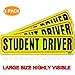 Set of 3 Student Driver Magnet Highly Reflective New Driver Vehicle Bumper Magnet Car Signs Magnetic Sticker Large Bold Visible Text (12 inches Please be Patient)