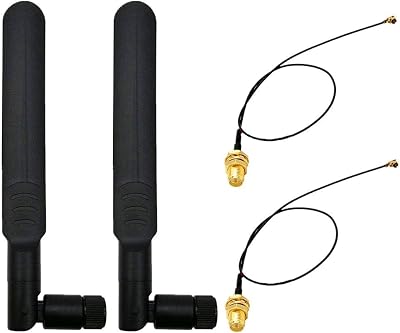 WayinTop 2X 8dBi WiFi Antenna Dual Band RP-SMA + 20cm IPEX Pigtail Cable Kit