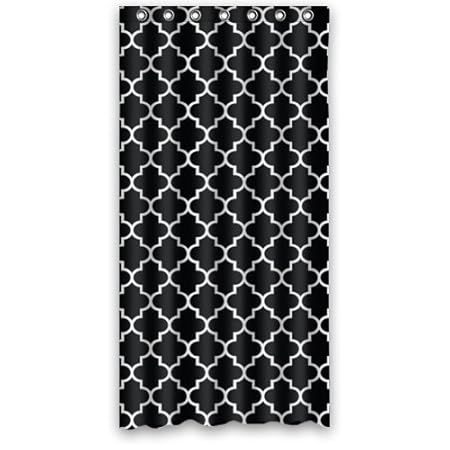 Hipster Black White Moroccan Trellis Latticework Polyester Fabric