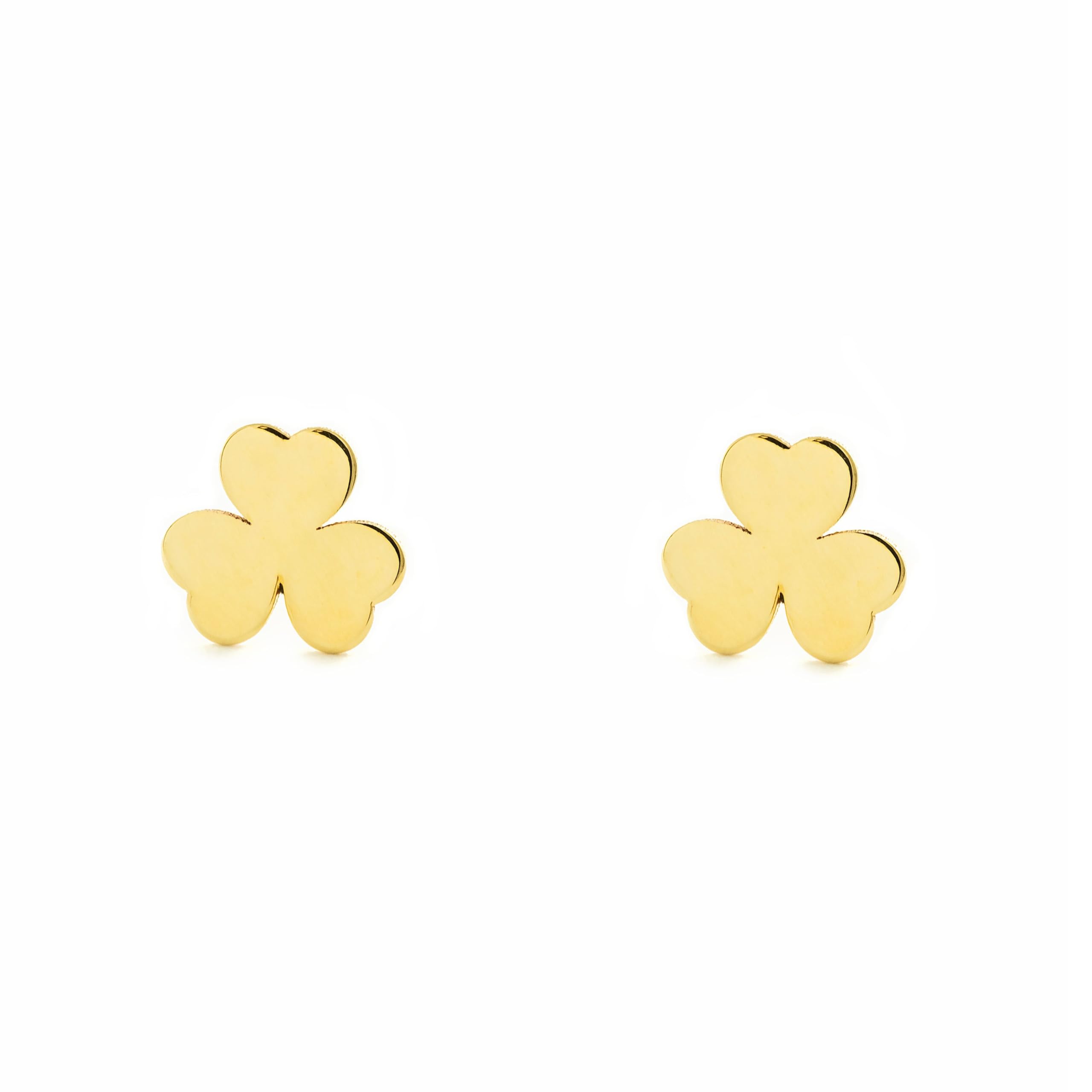 Mondepetit - 9ct Yellow Gold Trebol Earrings shine