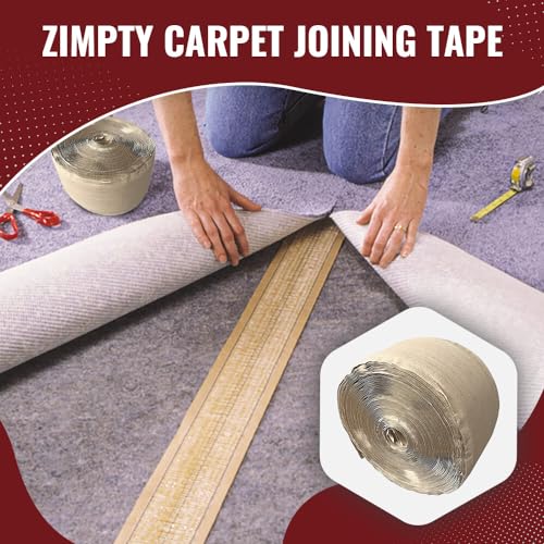 Zimpty Carpet Joining Tape Super Heat Bond Seaming Red Stitch on