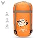 Forbidden Road Portable Single Sleep Bag 15 ℃ / 60 ℉ - Compression Bag Included (Orange, 15 ℃ / 60 ℉)