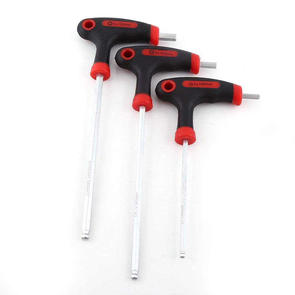 1Set of Bike Hex Wrench Tool Multi-Functional Tool Long Handled Key Wrenches,Durable Plastic Three Hex Wrench Multi-Functional Headset Pedal Stem Bicycle Repair Hardware Tools