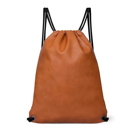 faux leather drawstring backpack