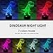 [ 7 Colors/3 Working Modes/Timer Function ] Remote and Touch Control Dinosaur Night Lights, Dimmable LED Bedside Lamp for Baby and Kid’s Bedroom, Extra Wall Adapter Included