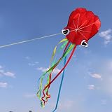 HONBO Large Octopus Kite for Kids Adults Easy Fly Red Beach Outdoor Toy view 2