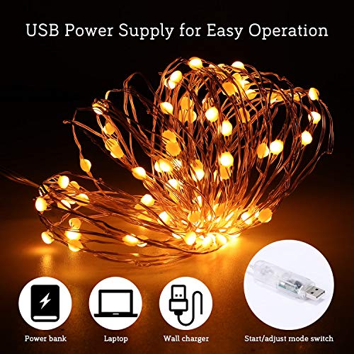 Tencoz Guirnalda Luces 10M 100 LED, Cadena de Luces LED USB Exteriores Interiores IP44 impermeable, Luces LED de Colores para Decoración Navidad Fiestas Bodas Jardin Habitacion(vistoso)