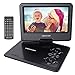DBPOWER 9.5-Inch Portable DVD Player with Rechargeable Battery, SD Card Slot and USB Port - Black